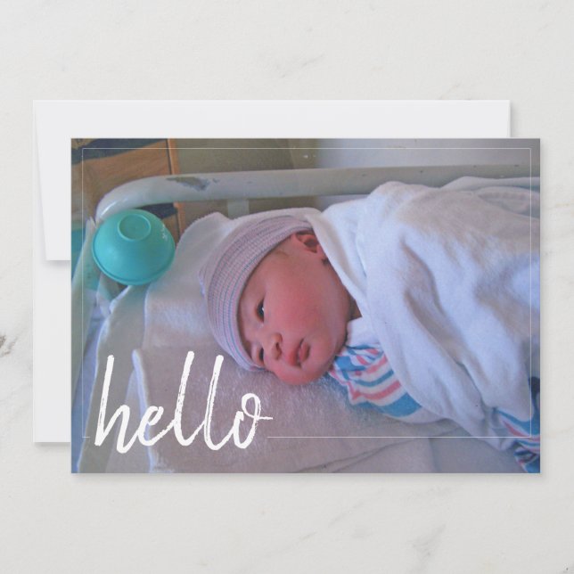 Klassiskt födelsemeddelande - tackkort meddelande (Framsida)