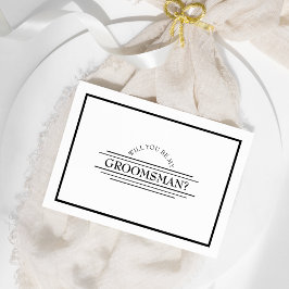 Klassiskt Formal Black White Groomsman Frieri kort