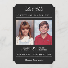 Klassiskt formaterad Kid Photos Old school | Svart Spara Datumet