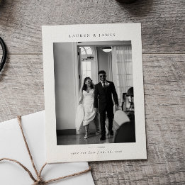 Klassiskt formellt bröllopsfoto Spara datum Datumet