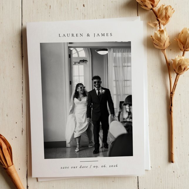 Klassiskt formellt foto för Bröllop Spara datum Spara Datumet (Skapare uppladdad)