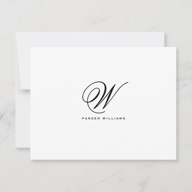 Klassiskt, formellt, kort med enkelt tack (Framsida)