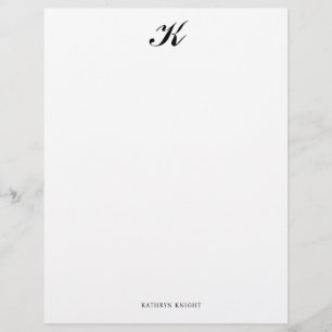 Klassiskt, formellt, monogrampapper brevhuvud
