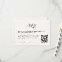 Klassiskt formellt QR-kort för Bröllop OSA