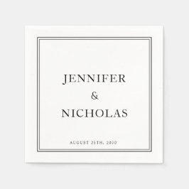 Klassiskt Formellt svart och vitt Bröllop Pappersservett