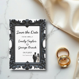 Klassiskt Formellt svartvitt och vitt ömtåligt Brö Spara Datumet