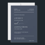 Klassiskt foto av Blue Minimalist QR-kod Bröllop Inbjudningar<br><div class="desc">Den här elegantens moderna minimalistiska bröllopsinbjudan blandar ett rent serif-teckensnitt med vackert manusyrgrafi för ord "och" och "svara", ge det ett tidlöst och sofistikerat utseende på en marin blå bakgrund. Designen innehåller ett foto av paret och en QR-personlig som riktar gästerna till OSA och information om händelser, skapar den en...</div>