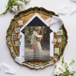 Klassiskt foto Elegant bröllop Spara Datumet