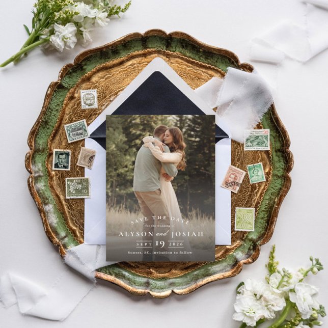 Klassiskt foto Elegant bröllop Spara Datumet (Skapare uppladdad)