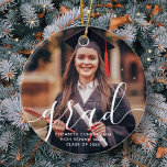 Klassiskt foto med Student Simple Modern Script Ph Julgransprydnad Keramik<br><div class="desc">Den här enkla och klassiska designen består av sans serif och lekfull kursiv typografi och lägger till ett foto av anpassningsbarna.</div>
