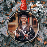 Klassiskt foto med Student Simple Modern Script Ph Julgransprydnad Metall<br><div class="desc">Den här enkla och klassiska designen består av sans serif och lekfull kursiv typografi och lägger till ett foto av anpassningsbarna.</div>