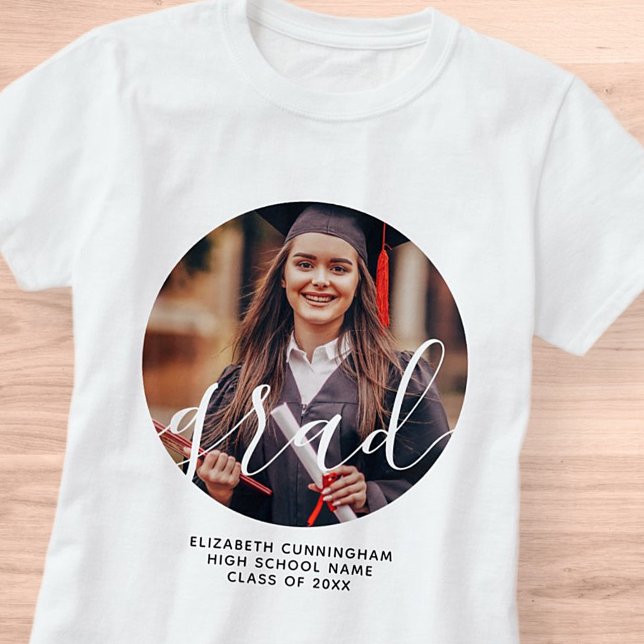 Klassiskt foto med Student Simple Modern Script Ph T Shirt (Skapare uppladdad)