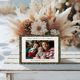 Klassiskt fotoport för julhusfamiljen i Helgdag Julkort