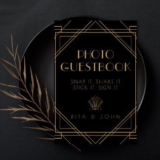 Klassiskt fotoutbokstecken för Guld Vintage bröllo Poster