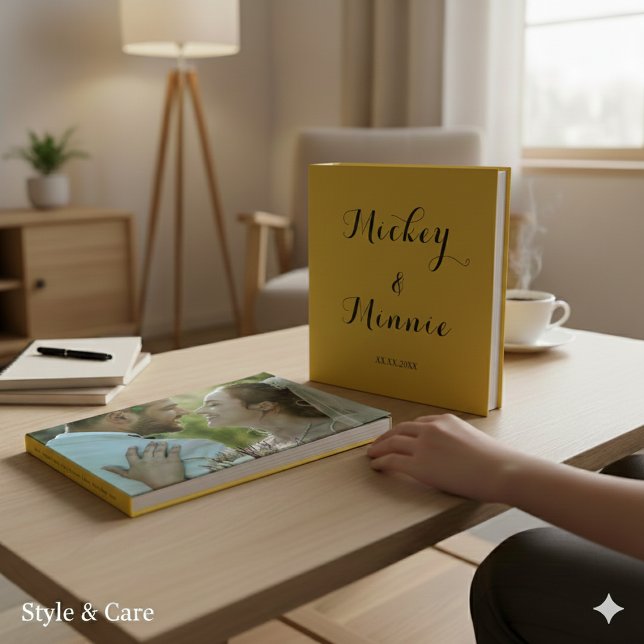 Klassiskt gästebok med egen text och foto gästböcker (Classic Guest Book with Custom Text & Photo)