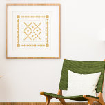Klassiskt geometriskt figurblock med höjdpunkt i G Poster<br><div class="desc">Ett modernt,  traditionellt medaljonskvaller i en mjuk,  gyllene,  bärnstensfärgad gult färg.</div>