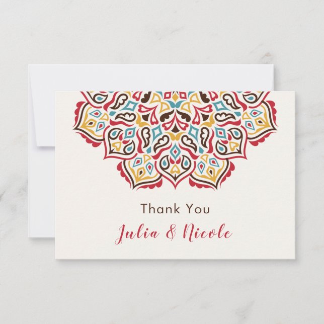 Klassiskt geometriskt Mandala Mönster Bröllop (Framsida)