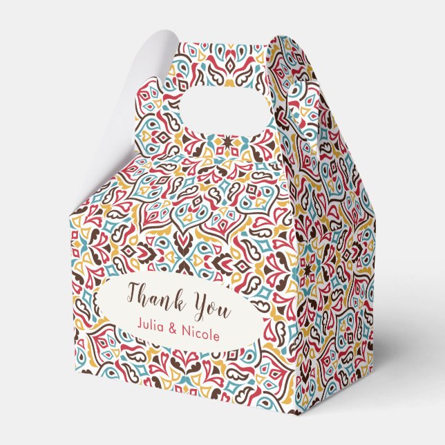 Klassiskt geometriskt Mandala Mönster Bröllop Presentaskar (Framsidan Sidan)