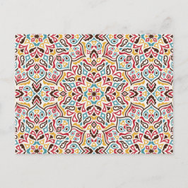 Klassiskt geometriskt Mandala Mönster Bröllop Vykort