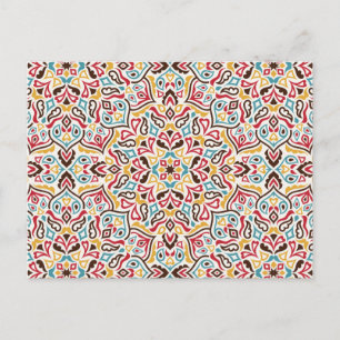 Klassiskt geometriskt Mandala Mönster Bröllop Vykort