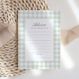 Klassiskt gingham Boy Shower Advice-kort Inbjudningar