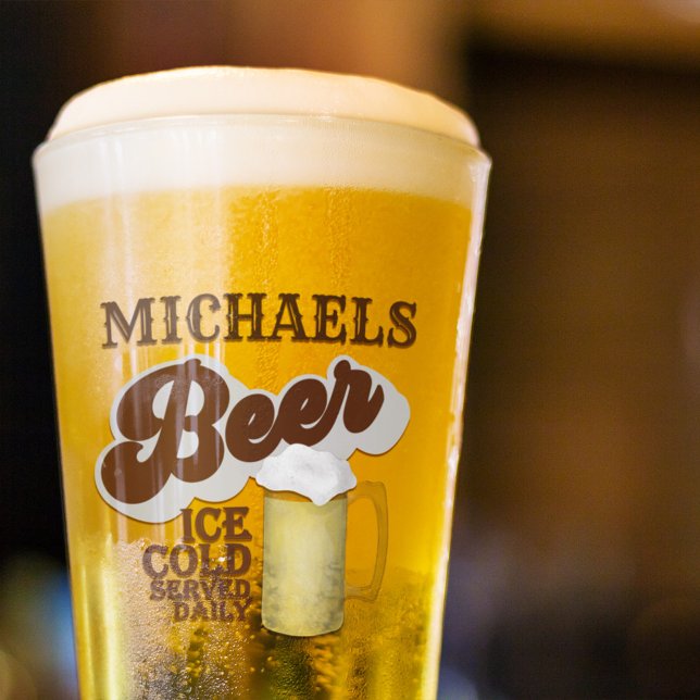 Klassiskt glas för Personlig av öl (Custom beer vintage personalized glass)