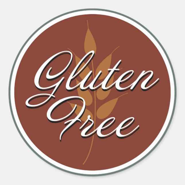 Klassiskt Gluten Free Sticker Runt Klistermärke (Framsida)