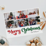 Klassiskt God jul år i bild 6-foto Julkort<br><div class="desc">Högsäsongen firas med det här unika, klassiska God jul-året i recension 6-fotokort med helgdag av vintage. Den minimalistiska utformningen visar upp en rödpalett och en färg-palett med elegant och grönt, och frammanar vinterens mysiga anda. Dess moderna och roligt dragningskraft, parad med den traditionella formuleringen, skapar en perfekt balans mellan djärvhet...</div>