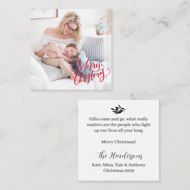 Klassiskt God jul BUDGET-anteckningskort Anteckningskort (Fram/baksida)