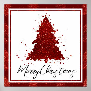 Klassiskt God jul Rik Festive Crimson Red Poster