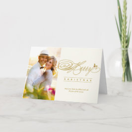 Klassiskt god jul-skriptcalligrafifoto helgkort