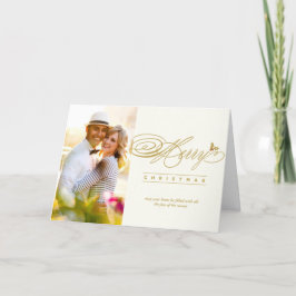 Klassiskt god jul-skriptcalligrafifoto helgkort
