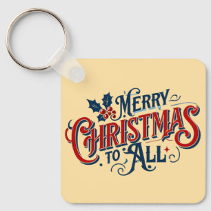 Klassiskt God jul till all Festive Helgdag Art Nyckelring