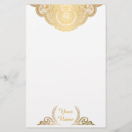 Klassiskt golden Personlig Stationery Brevpapper