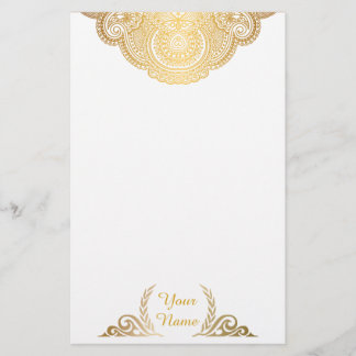 Klassiskt golden Personlig Stationery Brevpapper