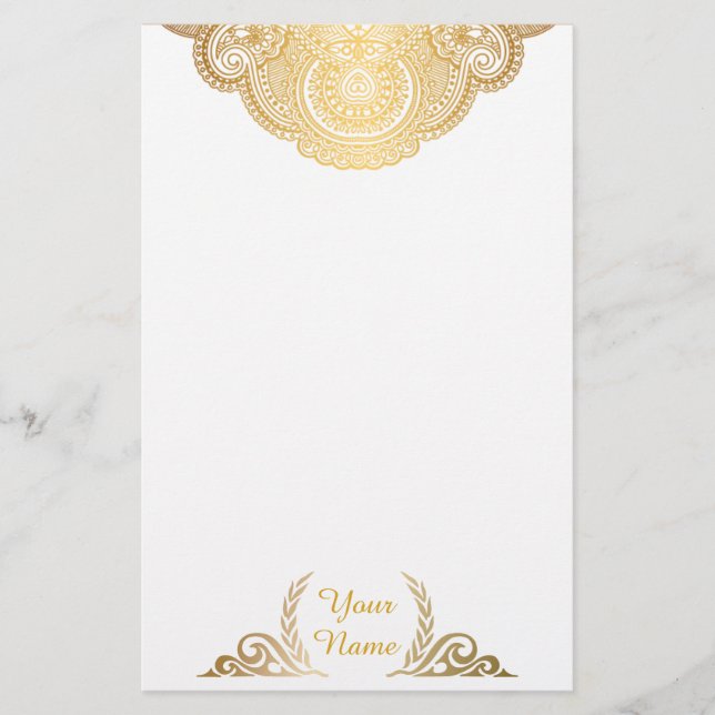 Klassiskt golden Personlig Stationery Brevpapper (Framsida)