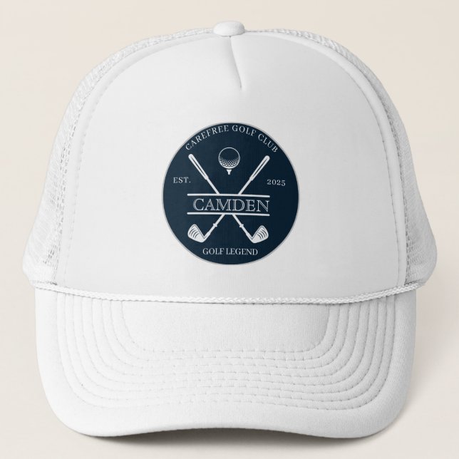 Klassiskt Golf Club Name Dark Blue Keps (Framsida)