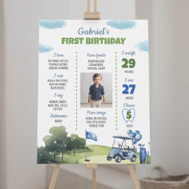 Klassiskt Golf Theme Boy 1:a födelsedagsmilstolpe- Poster