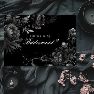 Klassiskt gotiskt svarta bridesmaid-Frieri kort