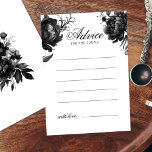 Klassiskt gotiskt Vita Bröllop-kort Rådkort<br><div class="desc">Vi presenterar tidsgränsen för vår klassiska gotin White Bröllop Advice Card-design, där elegans möter etexten. En förtjusande beröring av mörk romantik, försedd med invecklade botaniska motiv, med rena vita bakgrunder som förnimts med lush peonies och delikat ro som utstrålar en moody sofistikerad perfekt för din speciella dag. Att erbjuda ett...</div>