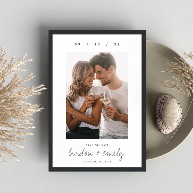 Klassiskt Gräns | Foto för Lodrät av enkel Elegant Spara Datumet (Skapare uppladdad)