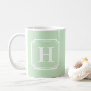 Klassiskt Gräns Monogram för Mint Grönt Personli Kaffemugg