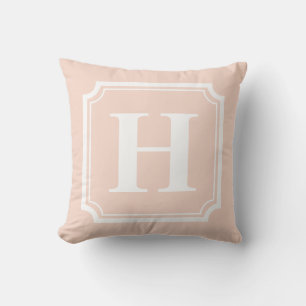 Klassiskt Gräns Monogram för Rosa Personlig Kudde
