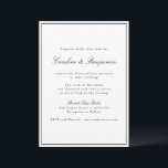 Klassiskt Gräns-skript, allt Elegant bröllop i ett Inbjudningar<br><div class="desc">Klassisk inbjudan till Elegant bröllop med traditionell skript med Narrow Gräns i OSA om svart och Online</div>