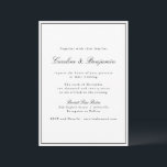 Klassiskt Gräns-skript, allt Elegant bröllop i ett Inbjudningar<br><div class="desc">Klassisk inbjudan till Elegant bröllop med traditionell skript med Narrow Gräns i OSA om svart och Online</div>