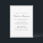 Klassiskt Gräns-skript Svartvitt Elegant bröllop Inbjudningar<br><div class="desc">Klassisk inbjudan till Elegant bröllop i traditionell skrift med Narrow Gräns i svart på vit bakgrund</div>
