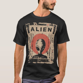 Klassiskt Grått Alien Extraterrestrial Design T Shirt