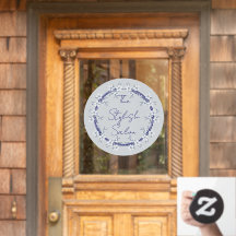 Klassiskt Grått Blåa blommor Clings Business Home