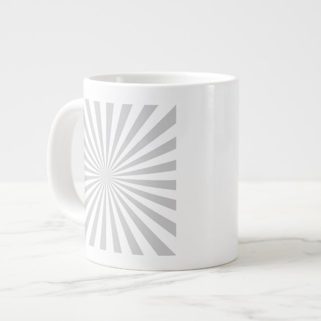 Klassiskt Grått Burst Spinning Wheel Anpassa det h Jumbo Mugg (Framsida vänster)