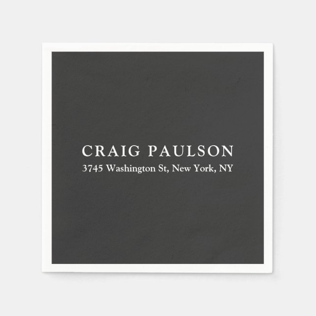 Klassiskt Grått med vanlig minimalistisk Elegant a Pappersservett (Framsidan)